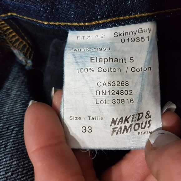 NAKED & FAMOUS Skinny Guy in Elephant 5 100% Cotton W33xL38 - Picture 9 of 11